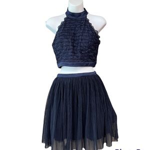 Trixxi Dark Navy 2 piece skirt & Top size 3 perfect for homecoming and/o…
